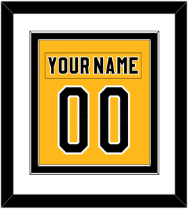 Pittsburgh Nameplate & Number (Back) Combined - Alternate Gold (1980-1981) - Double Mat 1