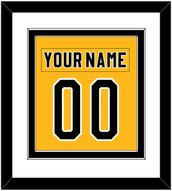 Pittsburgh Nameplate & Number (Back) Combined - Alternate Gold (1980-1981) - Double Mat 1