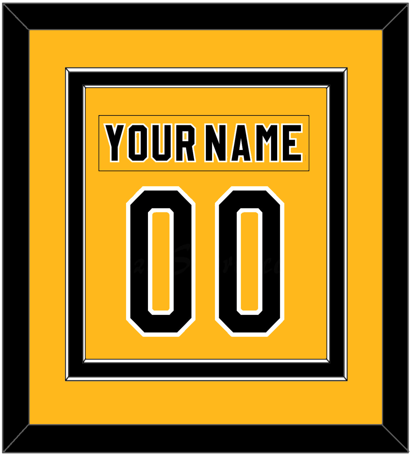 Pittsburgh Nameplate & Number (Back) Combined - Alternate Gold (1980-1981) - Signature Tier 2