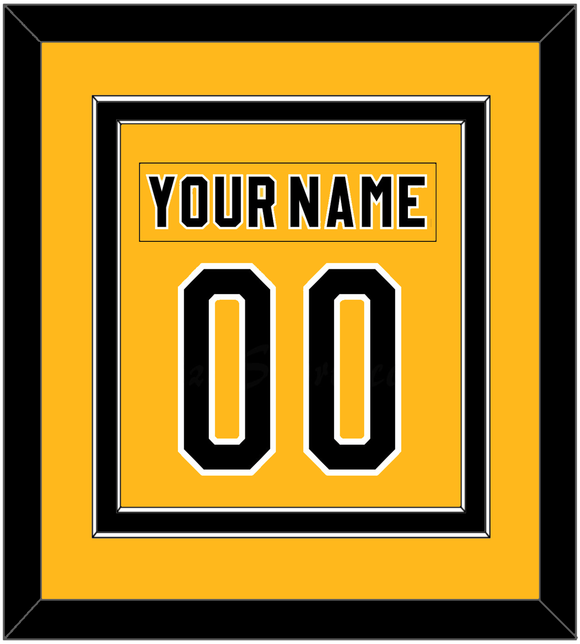 Pittsburgh Nameplate & Number (Back) Combined - Alternate Gold (1980-1981) - Double Mat 2