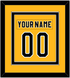 Pittsburgh Nameplate & Number (Back) Combined - Alternate Gold (1980-1981) - Double Mat 2