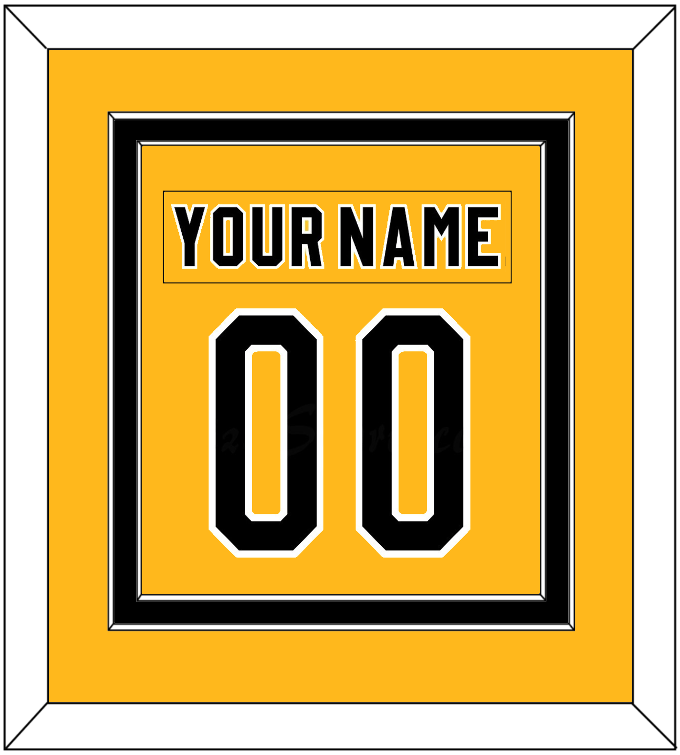 Pittsburgh Nameplate & Number (Back) Combined - Alternate Gold (1980-1981) - Signature Tier 2