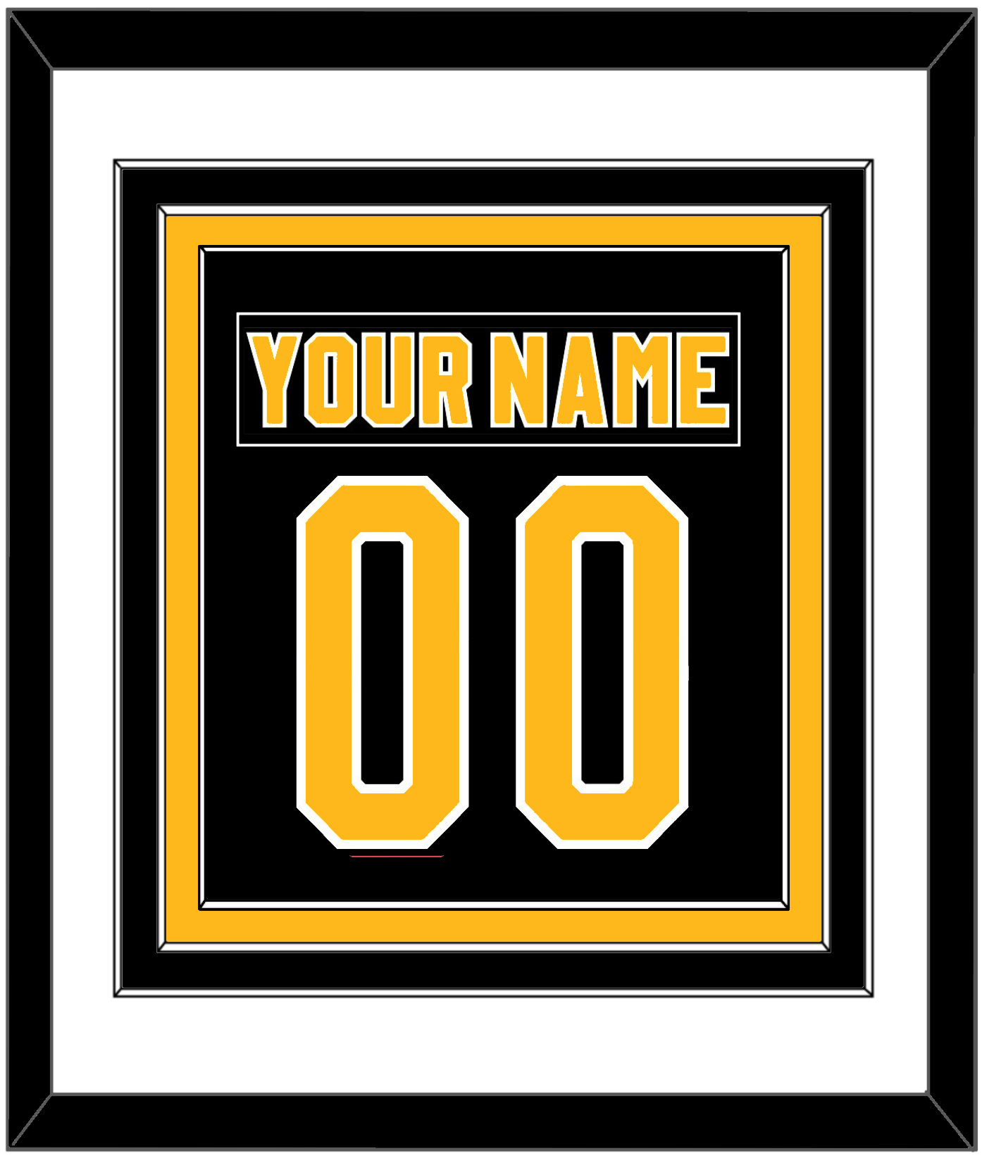 Pittsburgh Nameplate & Number (Back) Combined - Road Black (1980-1981) - Premier Tier 1