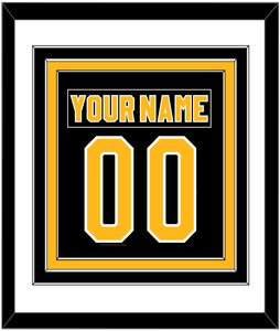 Pittsburgh Nameplate & Number (Back) Combined - Road Black (1980-1981) - Triple Mat 1