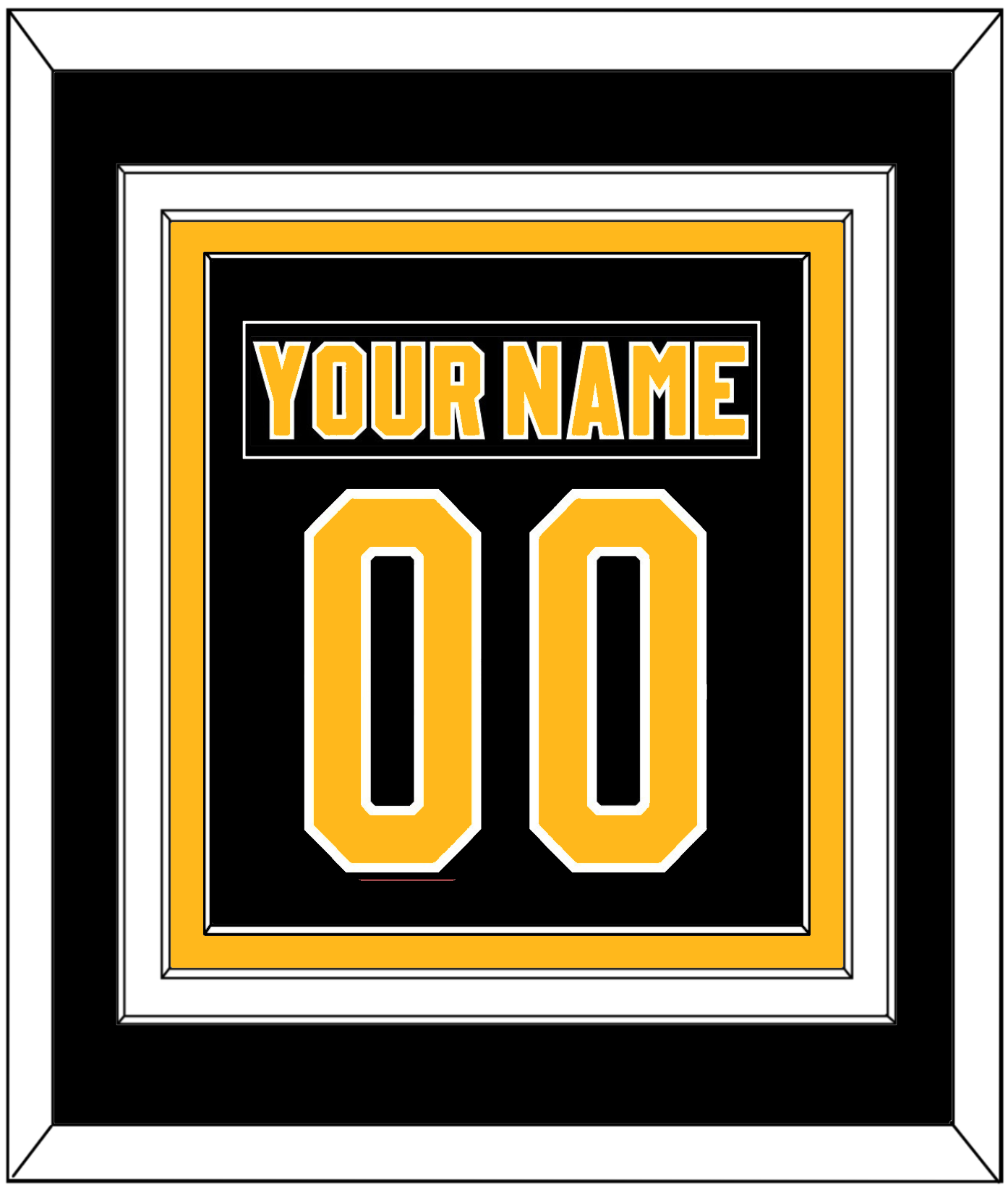 Pittsburgh Nameplate & Number (Back) Combined - Road Black (1980-1981) - Premier Tier 2