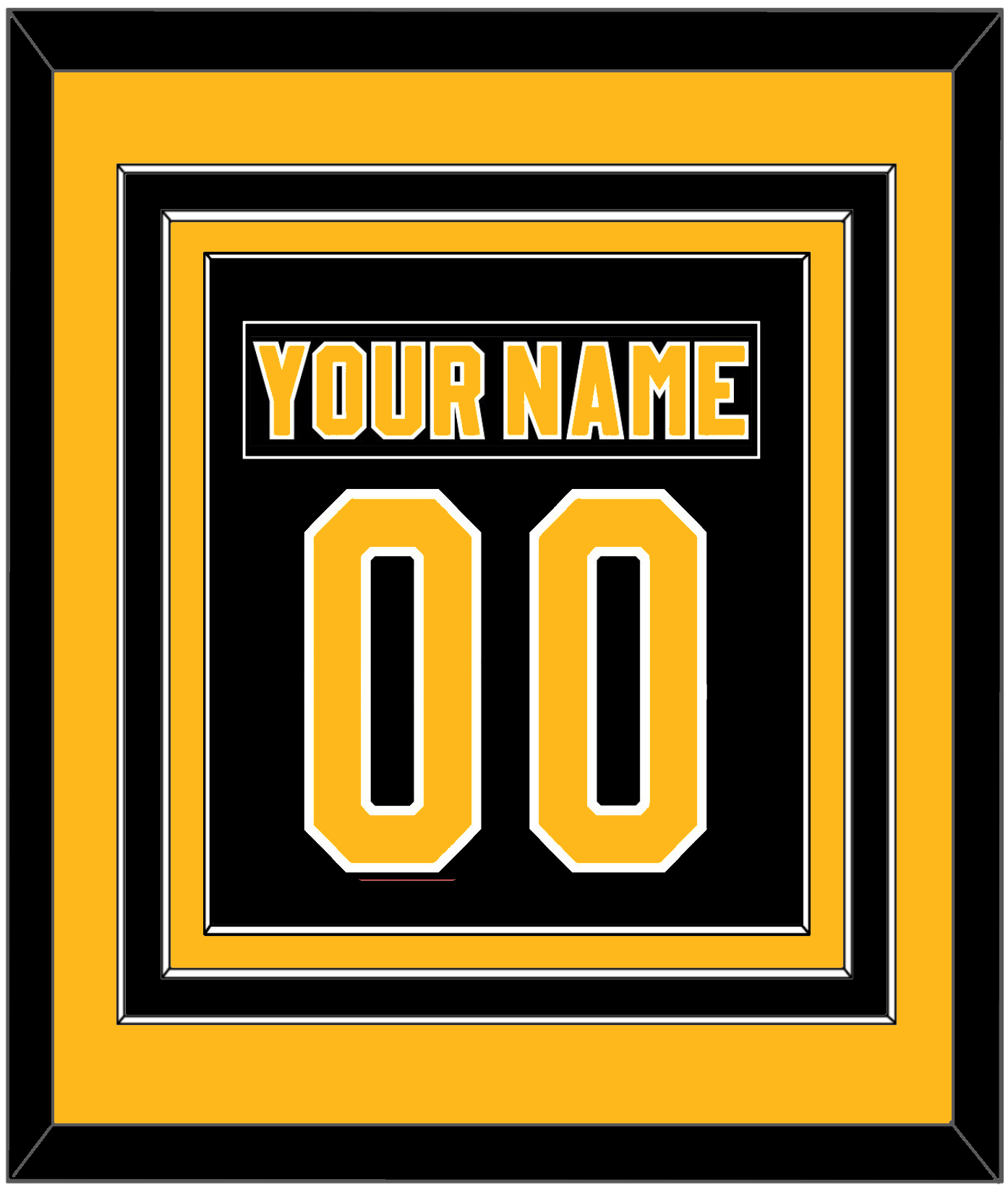 Pittsburgh Nameplate & Number (Back) Combined - Road Black (1980-1981) - Premier Tier 3