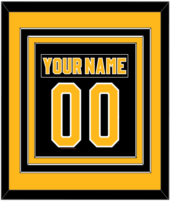 Pittsburgh Nameplate & Number (Back) Combined - Road Black (1980-1981) - Triple Mat 3