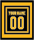 Pittsburgh Nameplate & Number (Back) Combined - Road Black (1980-1981) - Triple Mat 3