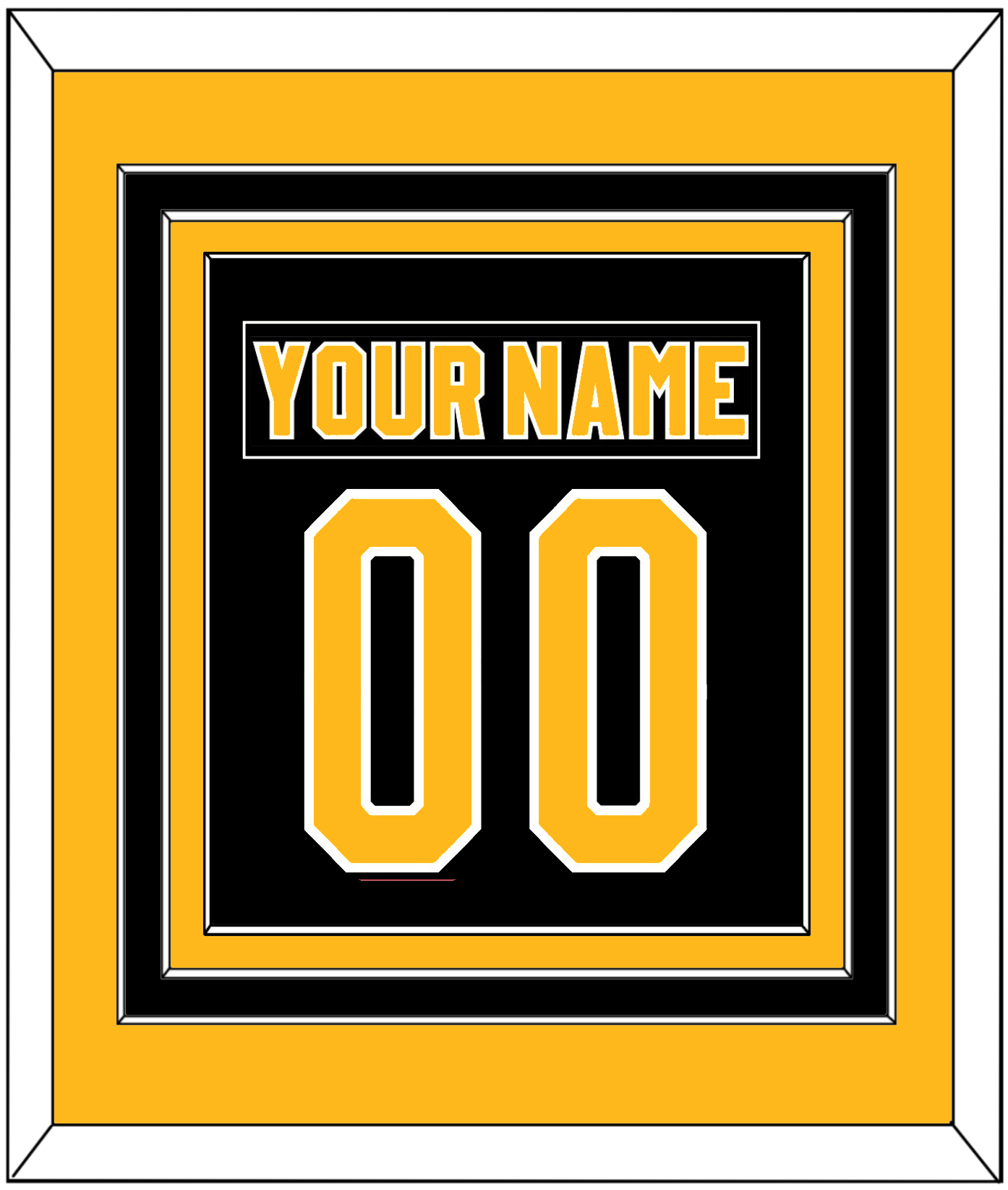 Pittsburgh Nameplate & Number (Back) Combined - Road Black (1980-1981) - Premier Tier 3