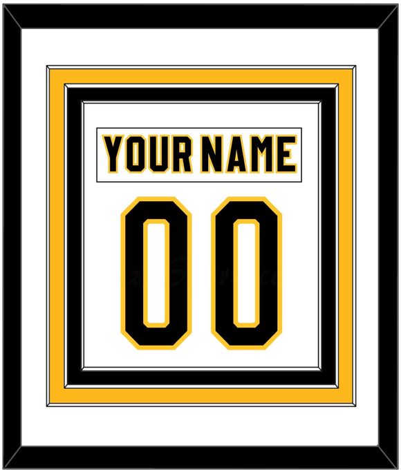 Pittsburgh Nameplate & Number (Back) Combined - Home White (1980-1981) - Triple Mat 1