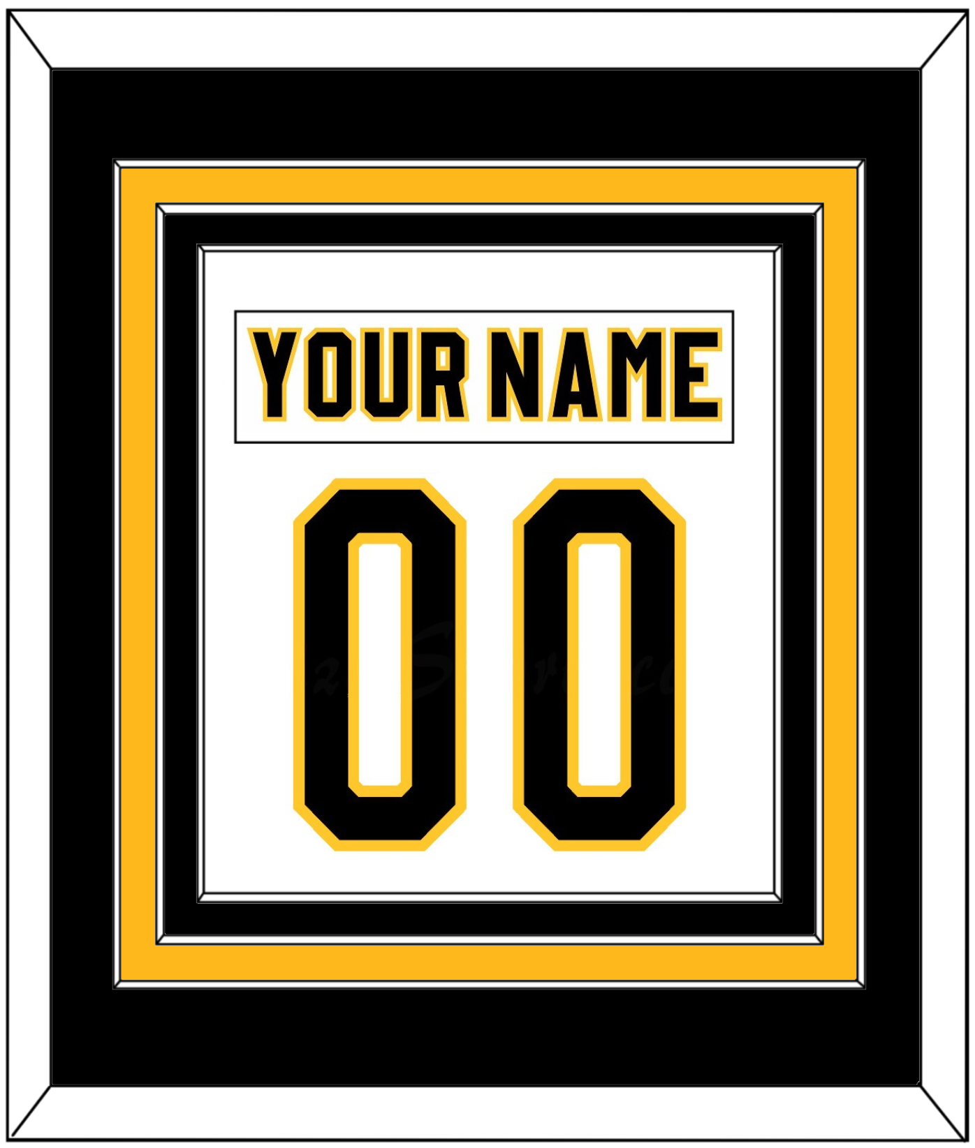 Pittsburgh Nameplate & Number (Back) Combined - Home White (1980-1981) - Premier Tier 2