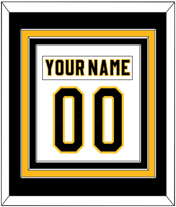 Pittsburgh Nameplate & Number (Back) Combined - Home White (1980-1981) - Triple Mat 2