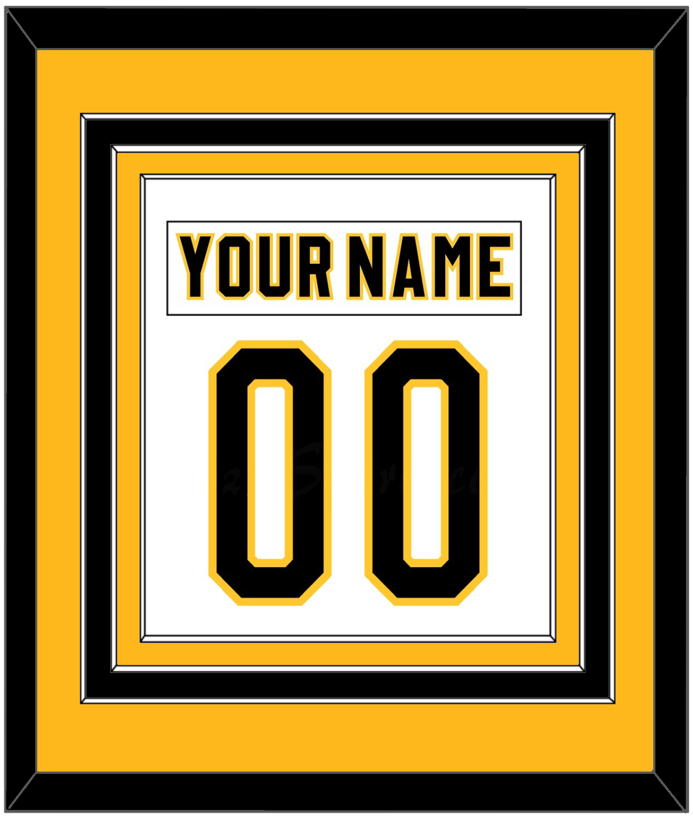 Pittsburgh Nameplate & Number (Back) Combined - Home White (1980-1981) - Premier Tier 3