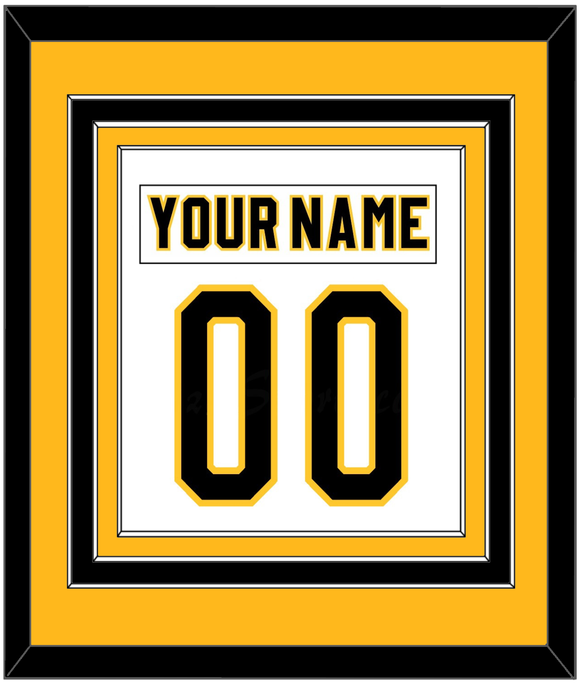 Pittsburgh Nameplate & Number (Back) Combined - Home White (1980-1981) - Triple Mat 3