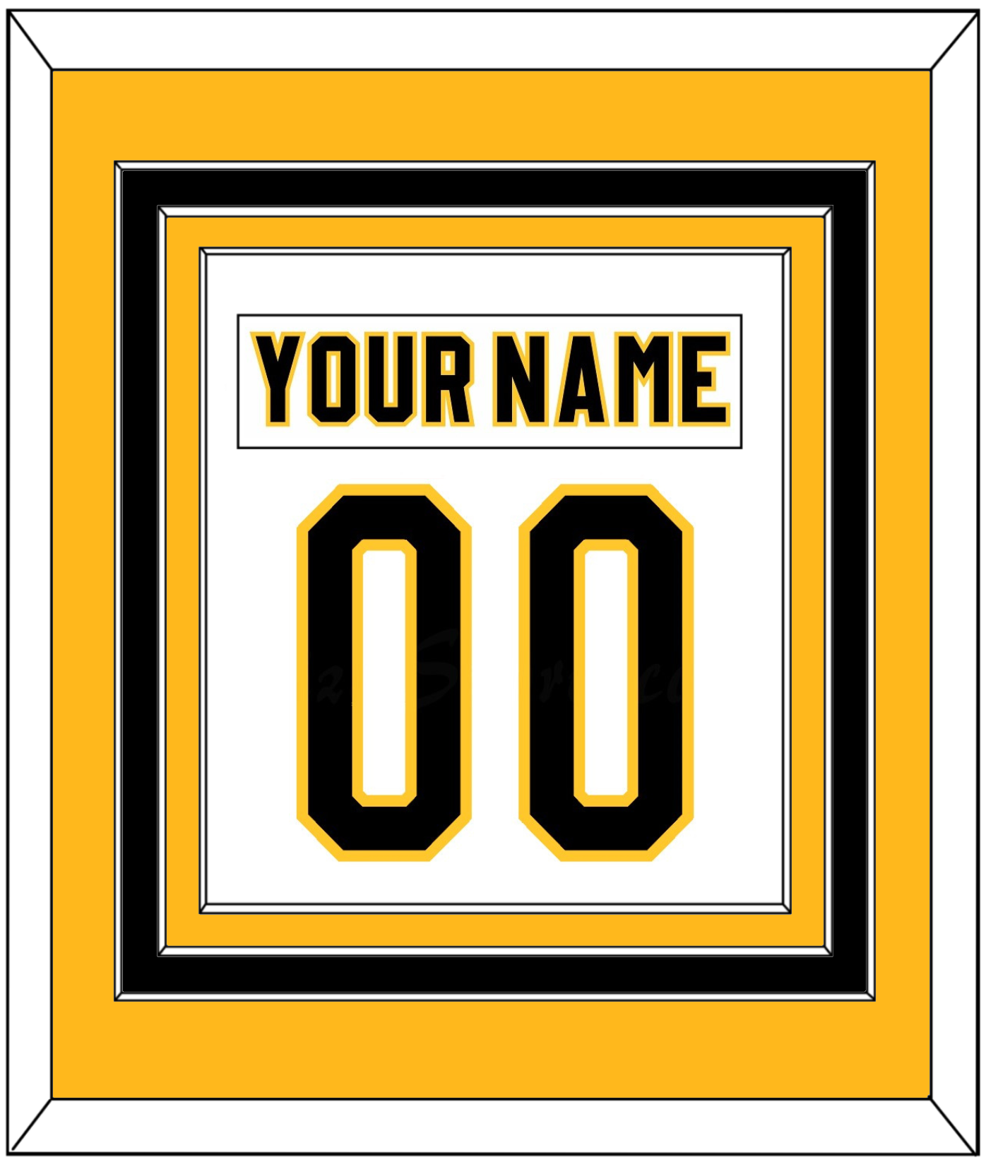 Pittsburgh Nameplate & Number (Back) Combined - Home White (1980-1981) - Premier Tier 3