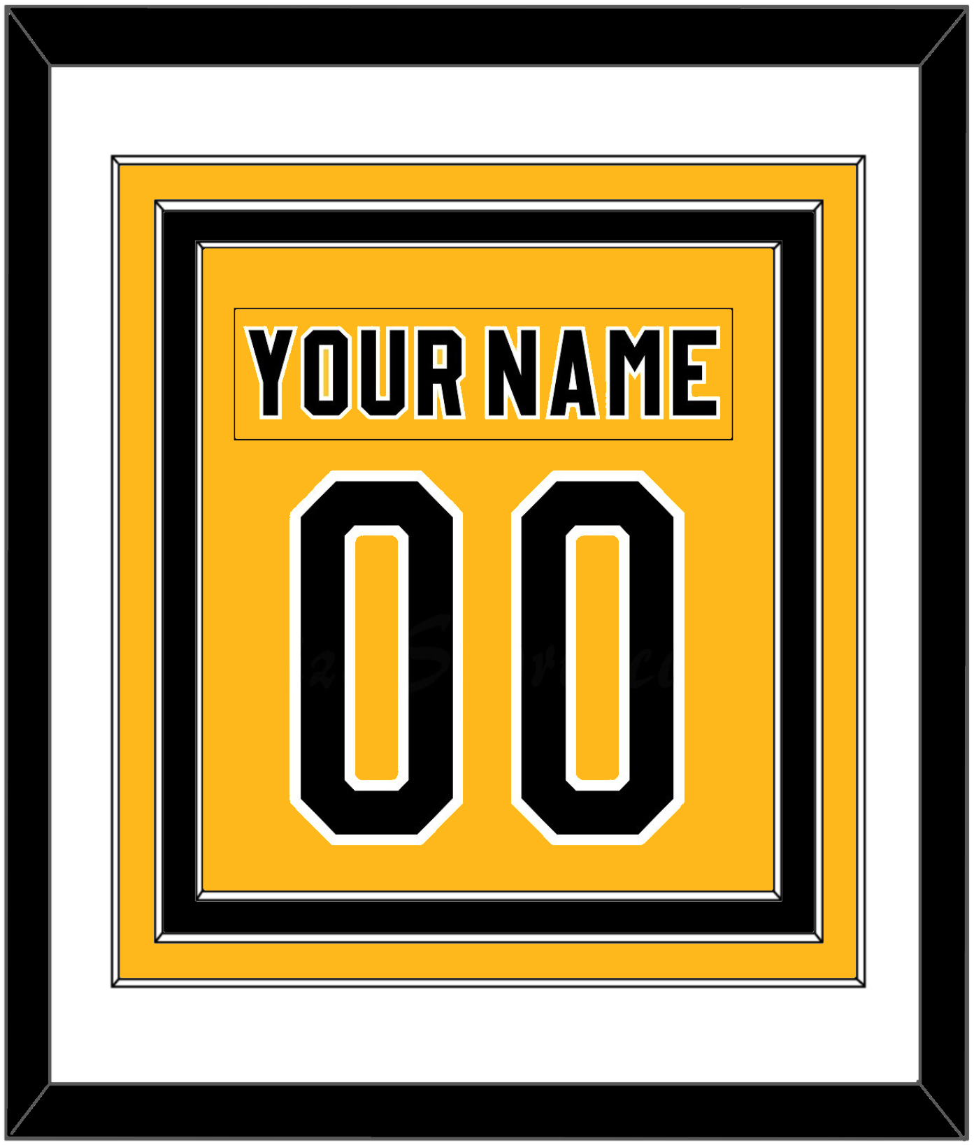 Pittsburgh Nameplate & Number (Back) Combined - Alternate Gold (1980-1981) - Premier Tier 1
