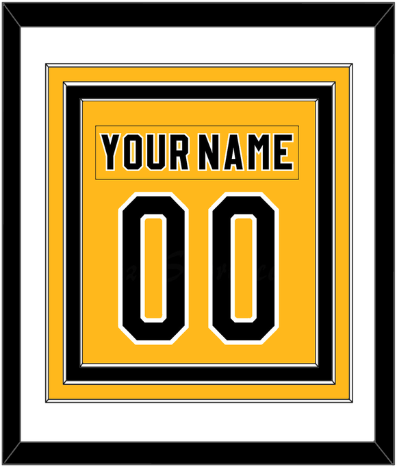 Pittsburgh Nameplate & Number (Back) Combined - Alternate Gold (1980-1981) - Triple Mat 1