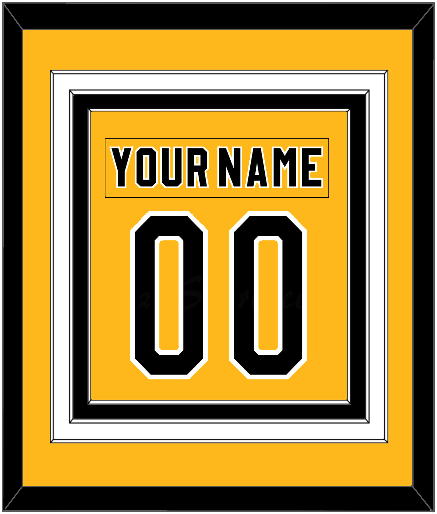 Pittsburgh Nameplate & Number (Back) Combined - Alternate Gold (1980-1981) - Premier Tier 2
