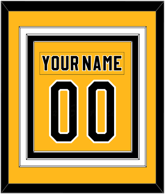 Pittsburgh Nameplate & Number (Back) Combined - Alternate Gold (1980-1981) - Triple Mat 2