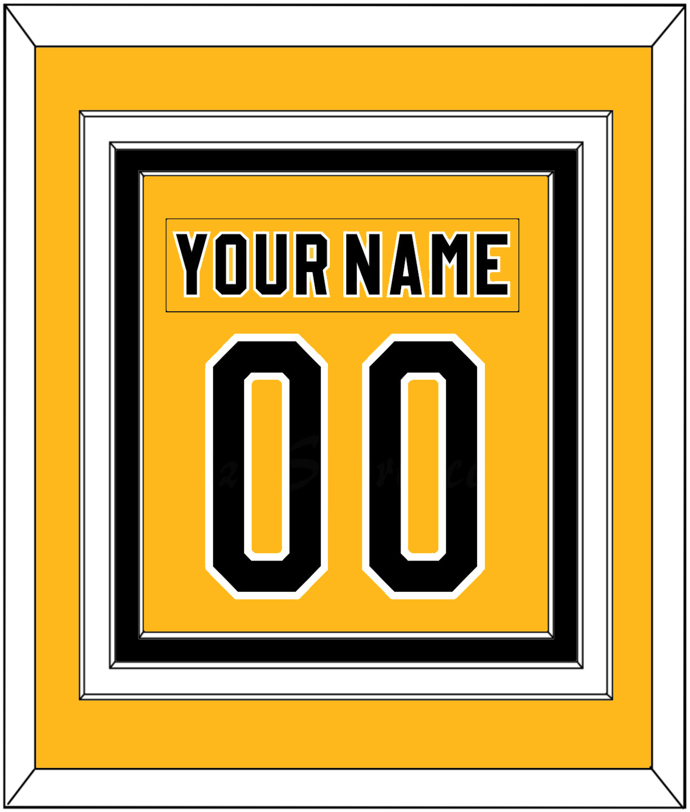 Pittsburgh Nameplate & Number (Back) Combined - Alternate Gold (1980-1981) - Premier Tier 2