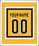 Pittsburgh Nameplate & Number (Back) Combined - Alternate Gold (1980-1981) - Triple Mat 2