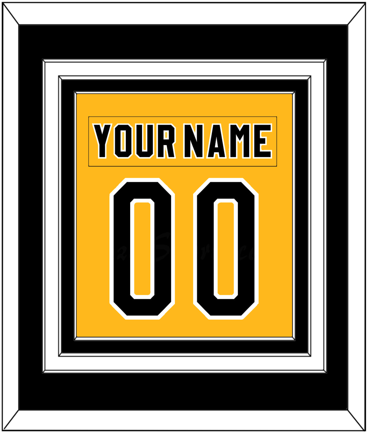 Pittsburgh Nameplate & Number (Back) Combined - Alternate Gold (1980-1981) - Premier Tier 3