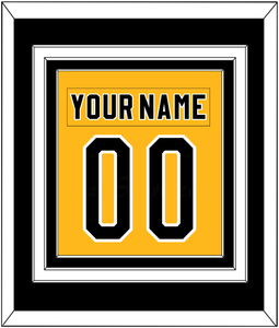 Pittsburgh Nameplate & Number (Back) Combined - Alternate Gold (1980-1981) - Triple Mat 3