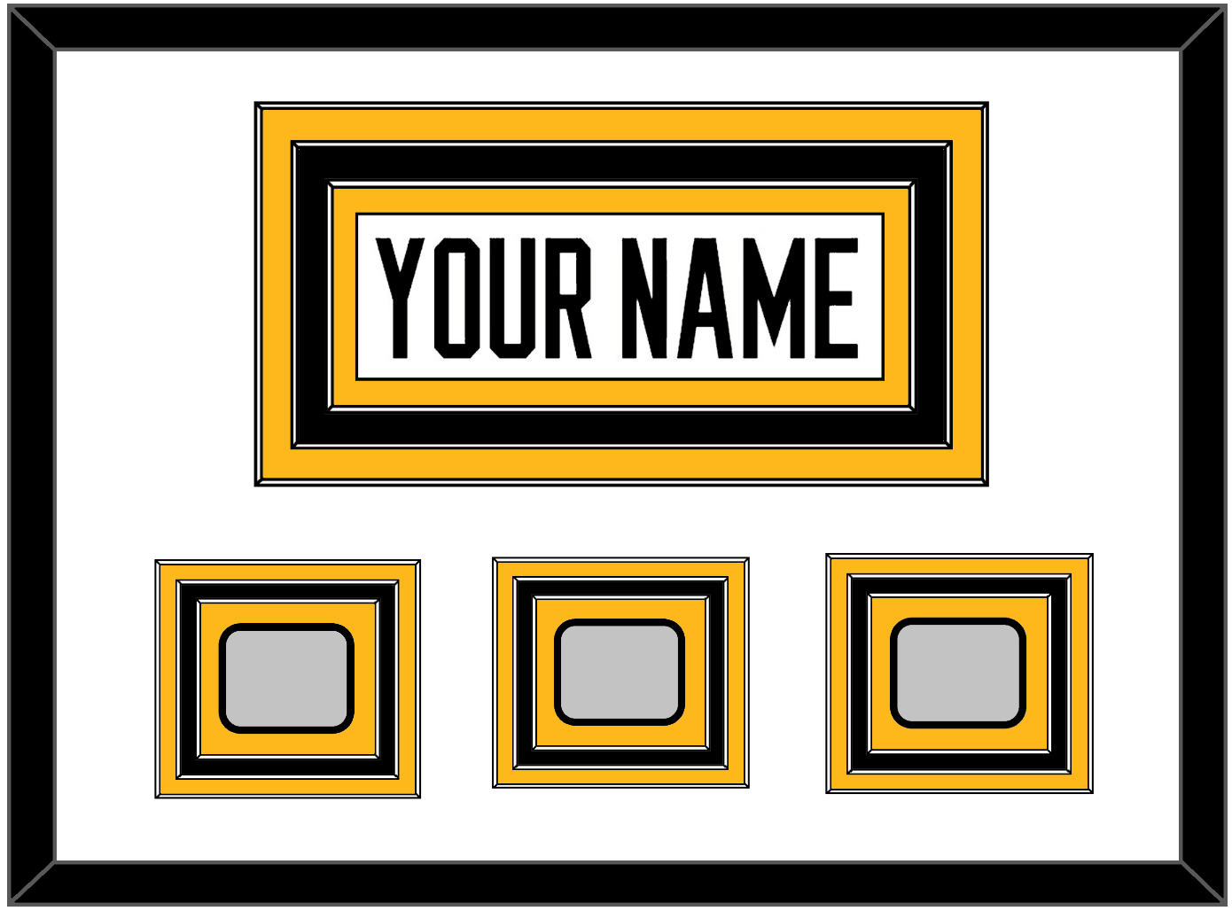 Pittsburgh Nameplate & 2009, 2016 & 2017 Stanley Cup Champions Patches - Road White - Premier Tier 1
