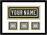 Pittsburgh Nameplate & 2009, 2016 & 2017 Stanley Cup Champions Patches - Home Black (2007-2016) - Triple Mat 1