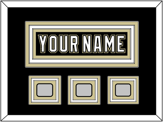 Pittsburgh Nameplate & 2009, 2016 & 2017 Stanley Cup Champions Patches - Home Black (2007-2016) - Premier Tier 2