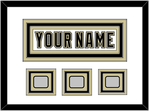 Pittsburgh Nameplate & 2009, 2016 & 2017 Stanley Cup Champions Patches - Road White (2007-2016) - Triple Mat 1