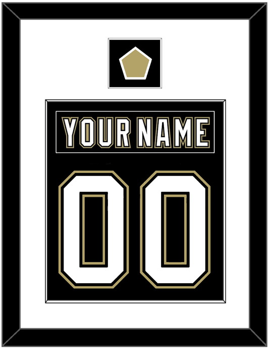 Pittsburgh Nameplate & Number (Back) Combined, With A Logo Patch - Black Jersey (2000-2007) - Essential Tier 1