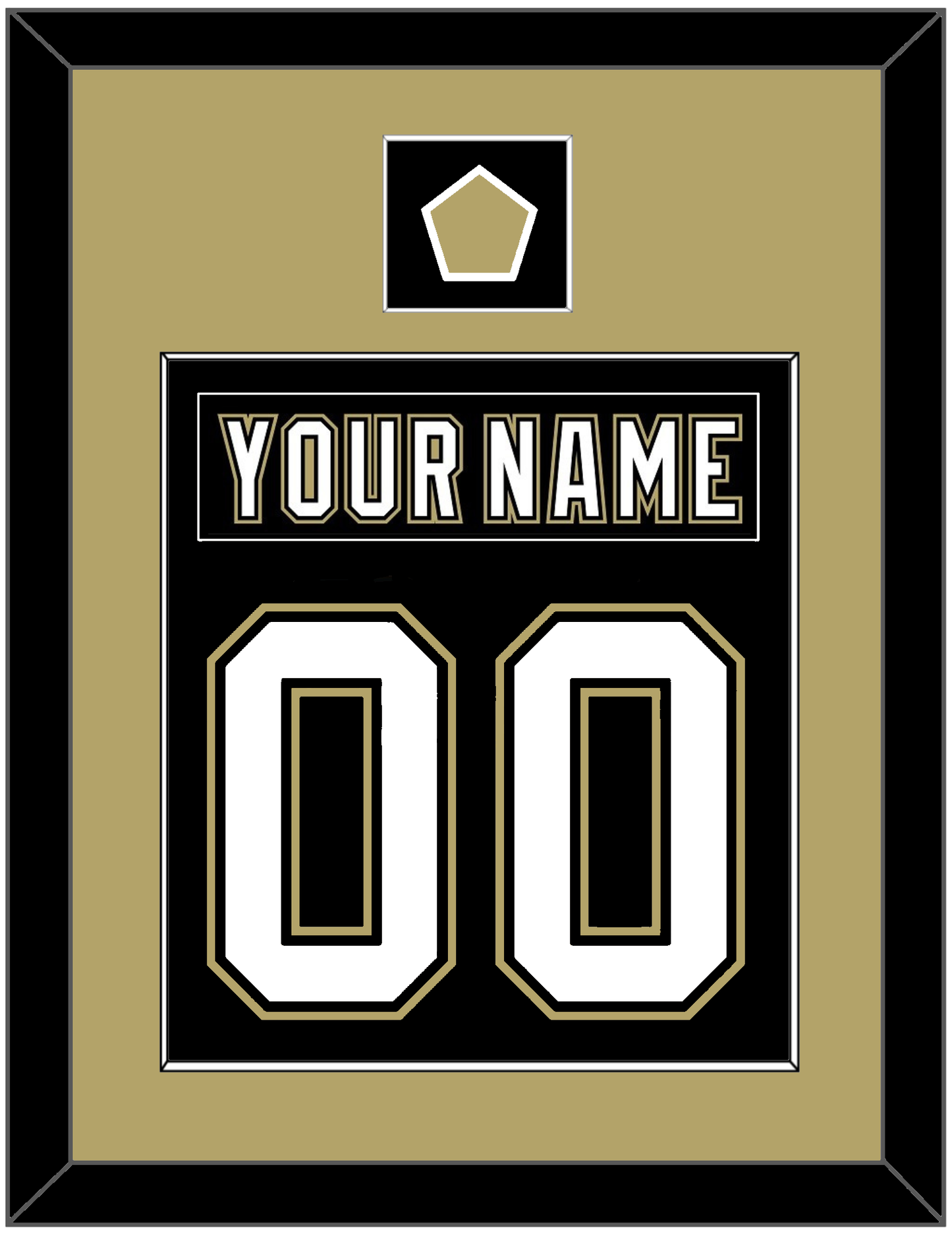 Pittsburgh Nameplate & Number (Back) Combined, With A Logo Patch - Black Jersey (2000-2007) - Essential Tier 2