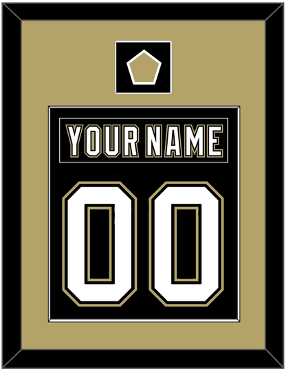 Pittsburgh Nameplate & Number (Back) Combined, With A Logo Patch - Black Jersey (2000-2007) - Essential Tier 2
