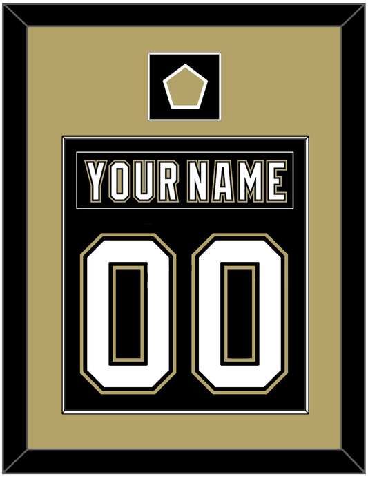 Pittsburgh Nameplate & Number (Back) Combined, With A Logo Patch - Black Jersey (2000-2007) - Essential Tier 2
