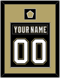 Pittsburgh Nameplate & Number (Back) Combined, With A Logo Patch - Black Jersey (2000-2007) - Single Mat 2