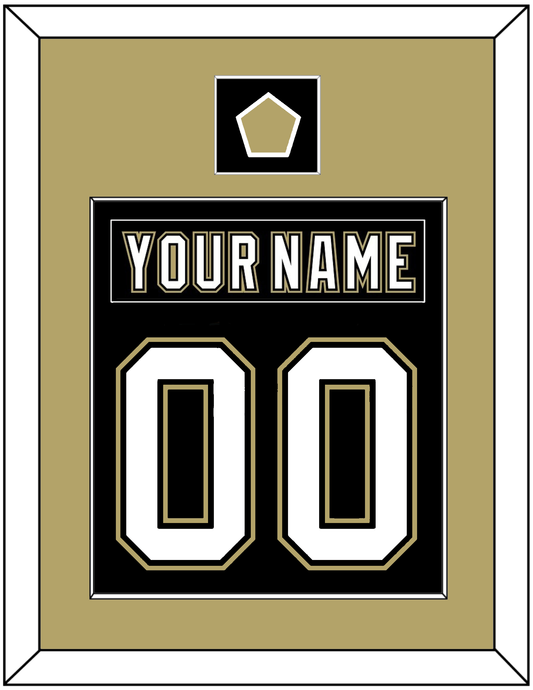 Pittsburgh Nameplate & Number (Back) Combined, With A Logo Patch - Black Jersey (2000-2007) - Essential Tier 2