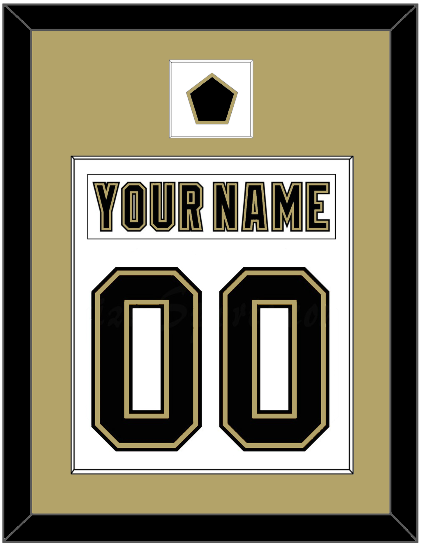 Pittsburgh Nameplate & Number (Back) Combined, With A Logo Patch - White Jersey (2002-2007) - Essential Tier 1