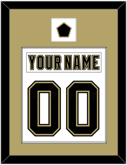 Pittsburgh Nameplate & Number (Back) Combined, With A Logo Patch - White Jersey (2002-2007) - Essential Tier 1