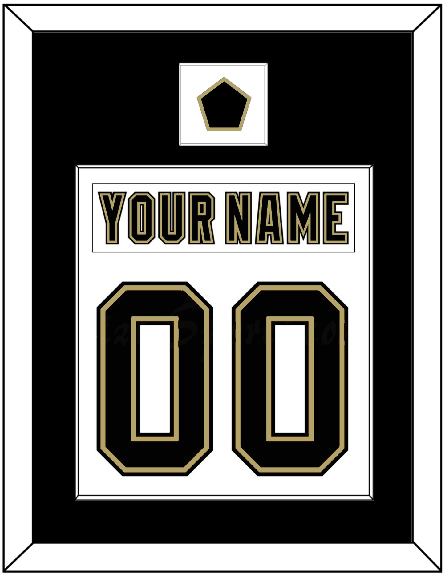 Pittsburgh Nameplate & Number (Back) Combined, With A Logo Patch - White Jersey (2002-2007) - Essential Tier 2