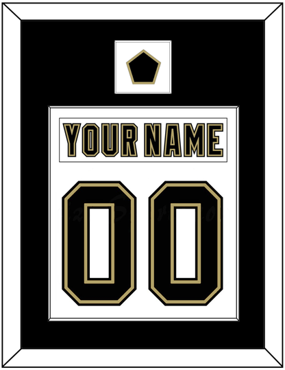 Pittsburgh Nameplate & Number (Back) Combined, With A Logo Patch - White Jersey (2002-2007) - Essential Tier 2