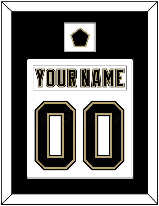Pittsburgh Nameplate & Number (Back) Combined, With A Logo Patch - White Jersey (2002-2007) - Essential Tier 2