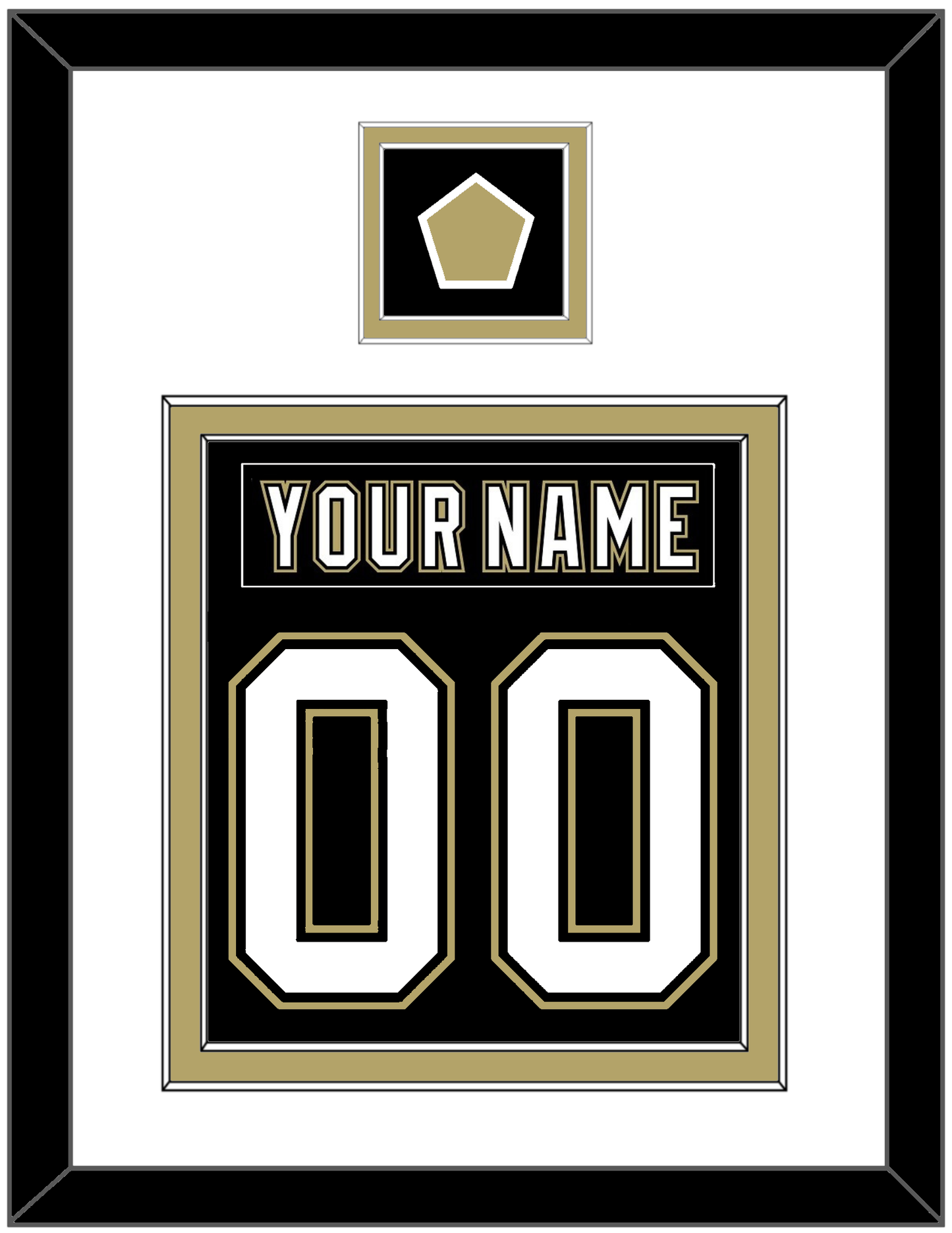 Pittsburgh Nameplate & Number (Back) Combined, With A Logo Patch - Black Jersey (2000-2007) - Signature Tier 1
