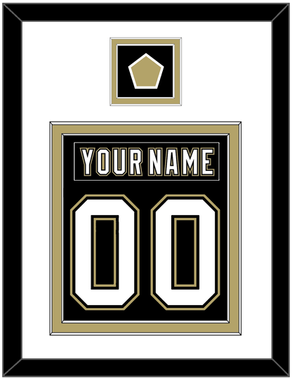Pittsburgh Nameplate & Number (Back) Combined, With A Logo Patch - Black Jersey (2000-2007) - Signature Tier 1