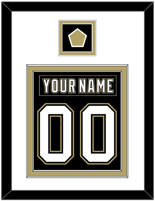 Pittsburgh Nameplate & Number (Back) Combined, With A Logo Patch - Black Jersey (2000-2007) - Signature Tier 1