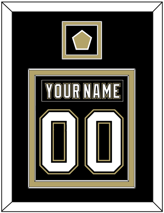 Pittsburgh Nameplate & Number (Back) Combined, With A Logo Patch - Black Jersey (2000-2007) - Signature Tier 2