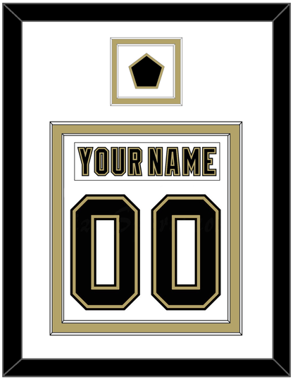 Pittsburgh Nameplate & Number (Back) Combined, With A Logo Patch - White Jersey (2002-2007) - Signature Tier 1