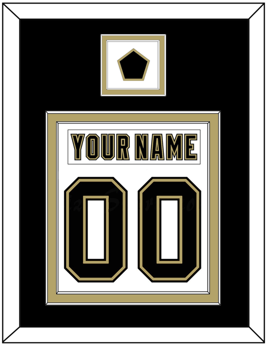 Pittsburgh Nameplate & Number (Back) Combined, With A Logo Patch - White Jersey (2002-2007) - Signature Tier 2