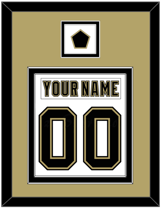 Pittsburgh Nameplate & Number (Back) Combined, With A Logo Patch - White Jersey (2002-2007) - Signature Tier 3
