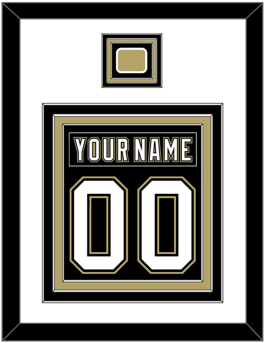 Pittsburgh Nameplate & Number (Back) Combined, With A Logo Patch - Black Jersey (2000-2007) - Premier Tier 1